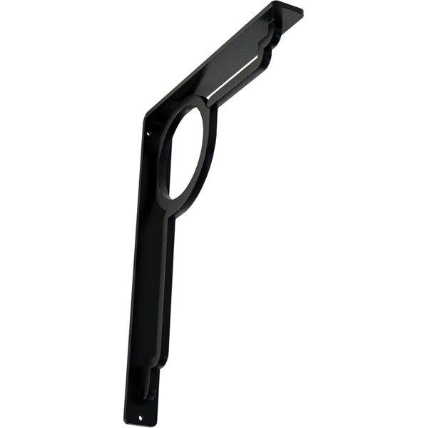 Ekena Millwork Maria Wrought Iron Bracket, (Single center brace), Powder Coated Black 1 1/2"W x 10"D x 12"H BKTM01X10X12SMA - main